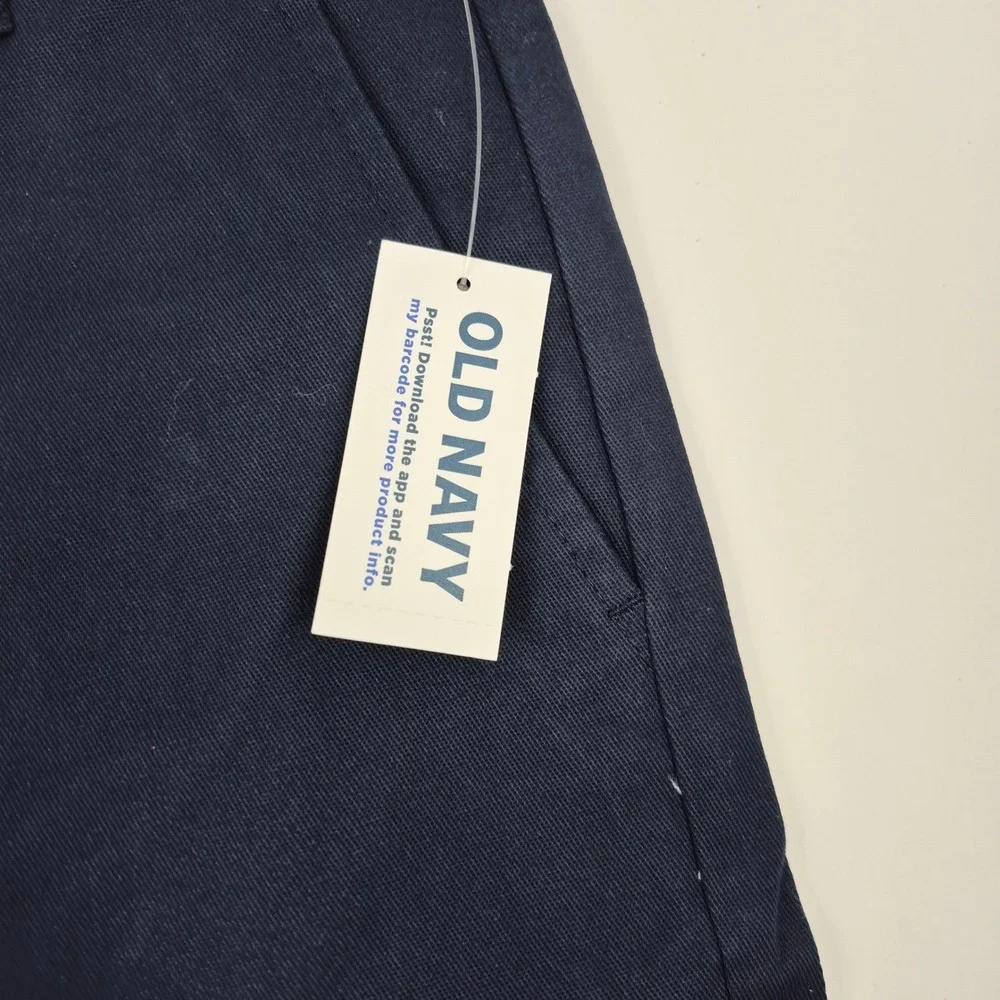 Old Navy Slim Uniform‎ Shorts Adjustable Waist Navy Blue Twill Kids Size 14 NWT
